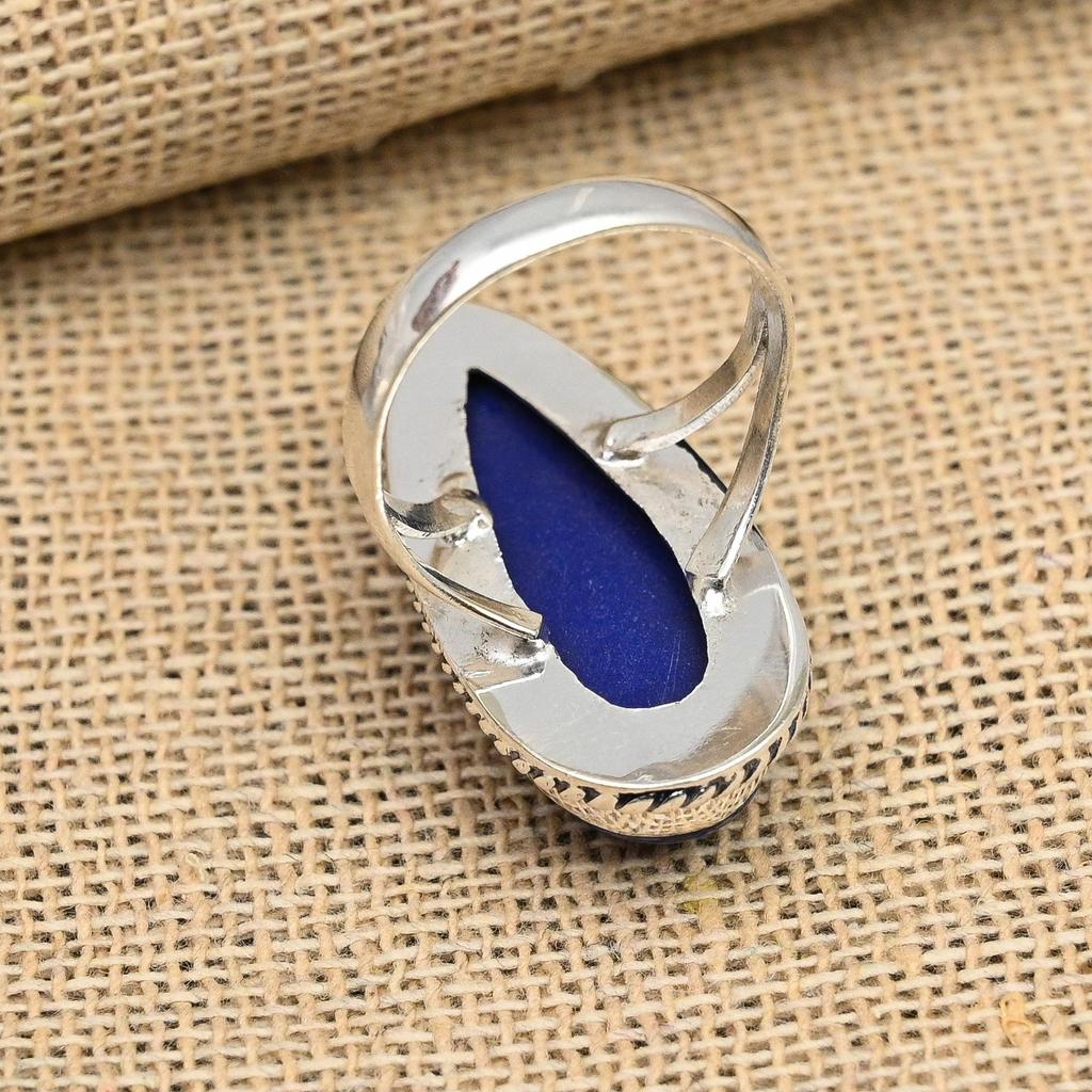 Lapis Lazuli Gemstone 925 Solid Silver Jewelry Wonderful Ring Perfect Gift For Anniversary