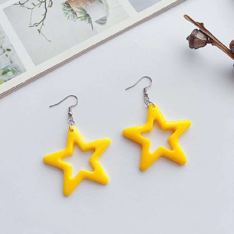 Orecchini Minimalisti a Cerchio con Stella Vuota Gioielli Moda Y2K Piccoli Orecchini a Cerchio