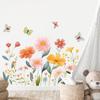 Cartoon Aesthetic Rustic Floral Butterfly Wall Stickers, Cute Girly Self-Adhesive Decor for Room Decoration