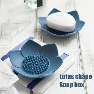 1 pz Porta Sapone Forma di Loto Antiscivolo Portatile Silicone per Scolare Vassoio Saponetta Saponiera Scolare Accessori Bagno