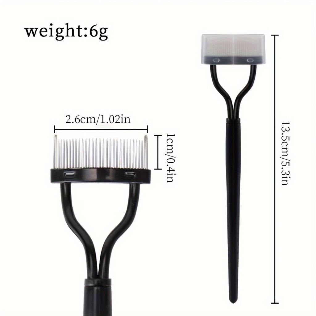 Stainless Steel Eyelash Comb & Eyebrow Brush Dense Teeth for False Lashes & Natural Brows Makeup Tool