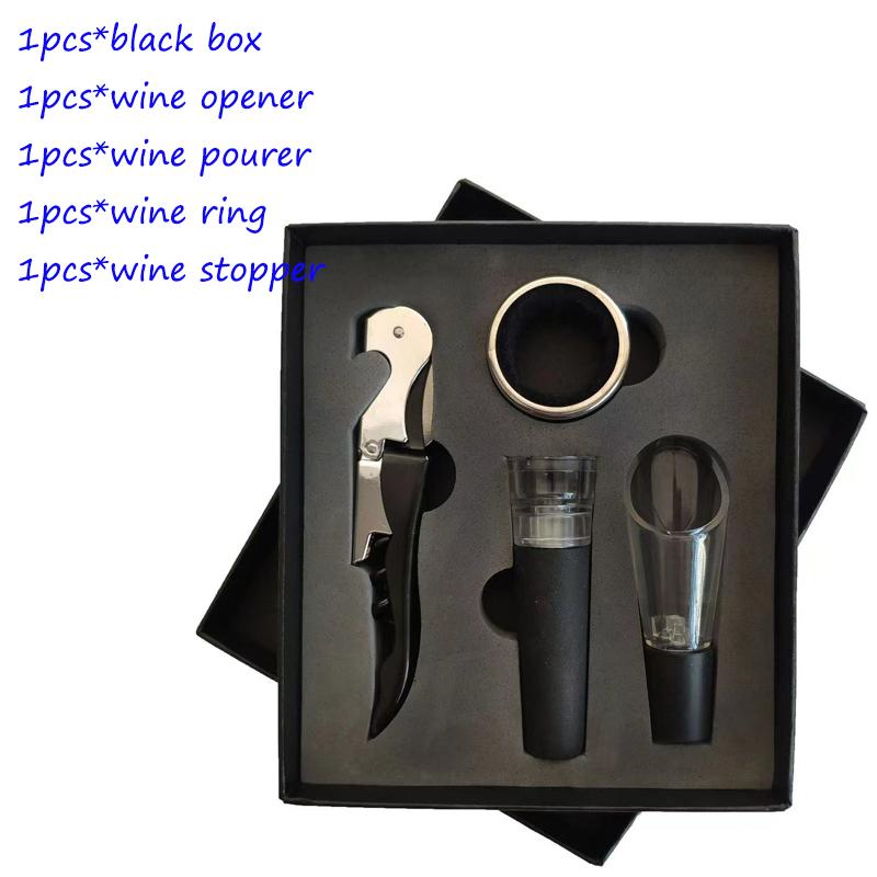 Wine Aerator Pourer Set, Pressure Bottle Opener, Pour Spout,Stoppers, Ring, Wine Foil Cutter