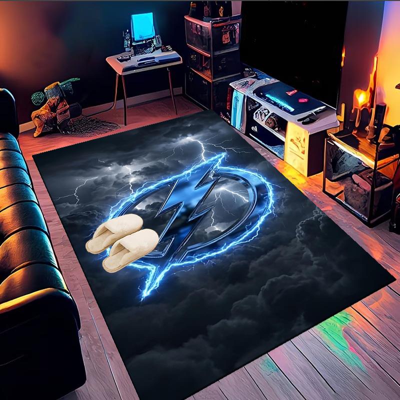 Bay Lightning Hockey Area Rug Suitable for Indoor And Outdoor,Carpets for Kitchens, Homes, Offices, Living Rooms,Home Decor,Christmas Gift