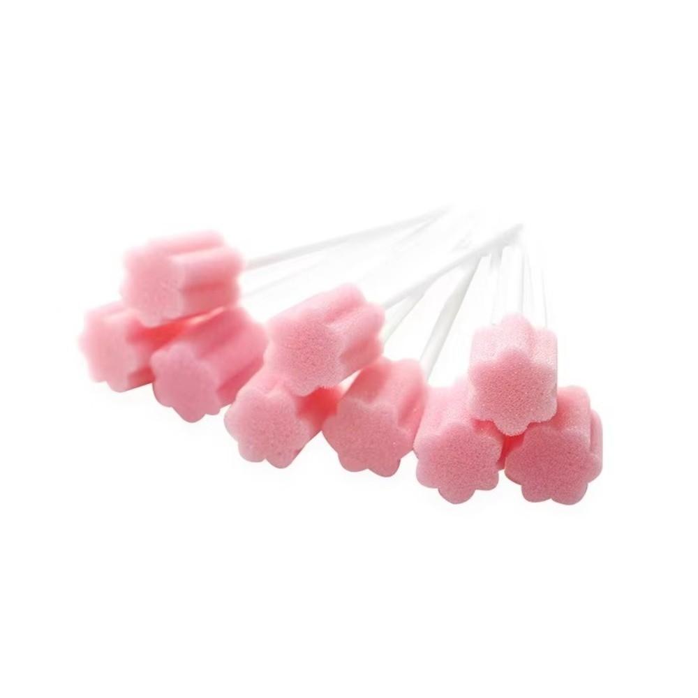 100PCS Portable Disposable Sponge Stick Sponge Head Teeth Cleaning Sponge  Tooth Cleaning