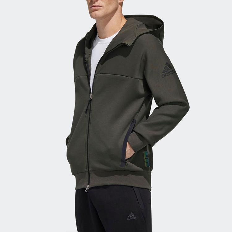 Adidas O1 Htt Music Logo Casual Sports Hooded Jacket Men Outerwear Deep-Earth-Brown FM9387