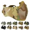 Nouveau Masque Tactique Respirant en Maille d'Acier V14 Demi-Visage pour Wargame CS Entraînement au Combat en Extérieur