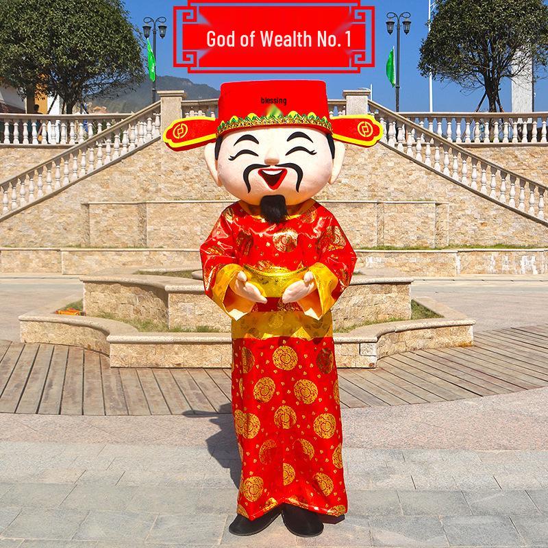Year of the Tiger Mascot Costume Headgear: Festive God of Wealth Cartoon Prop for Promotions