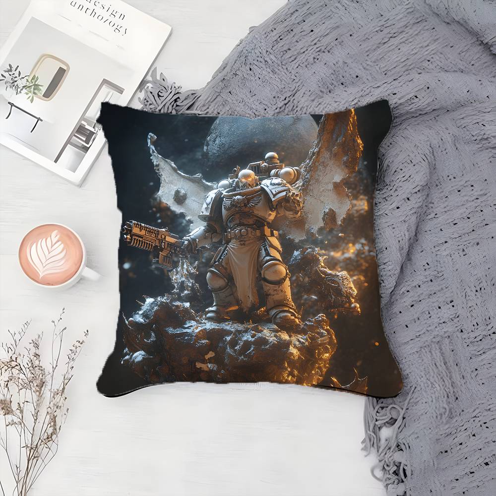 Space Soldier Marines W-Warhammer 40K-MT Pillow Case Printing Pillowcase Living Room Sofa Cushion Cover Bedroom Room Decor