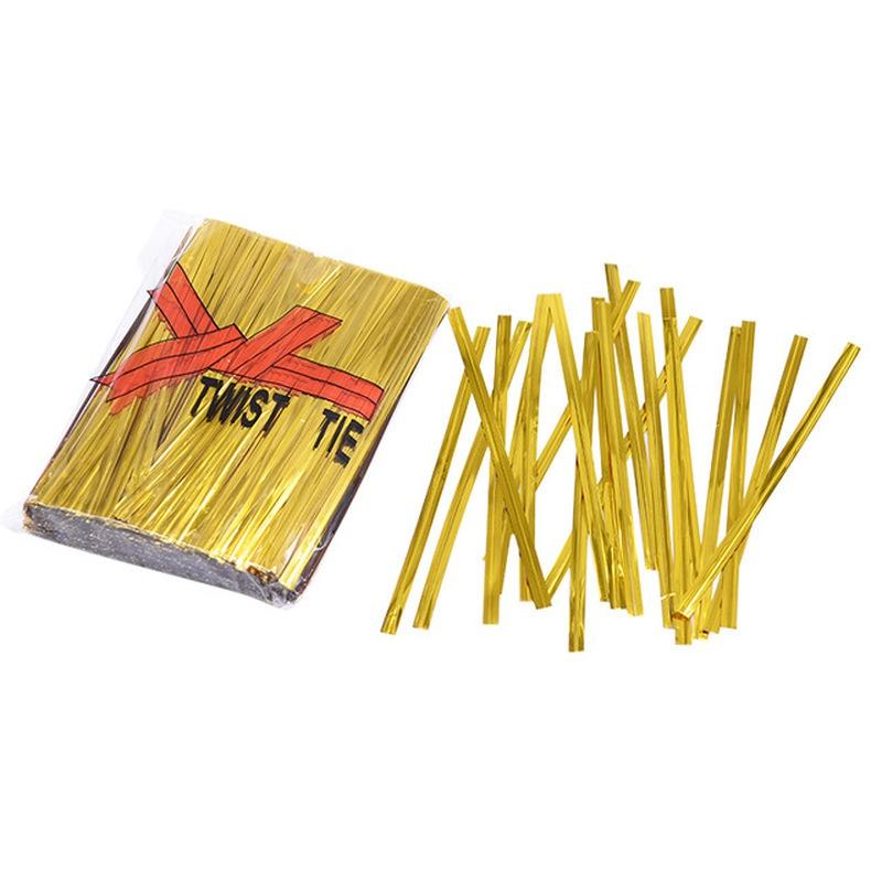 1 Bag Metallic Twist Tie Wire for Candy Lollipop Cake Cello Bag Party Gift 8cm.