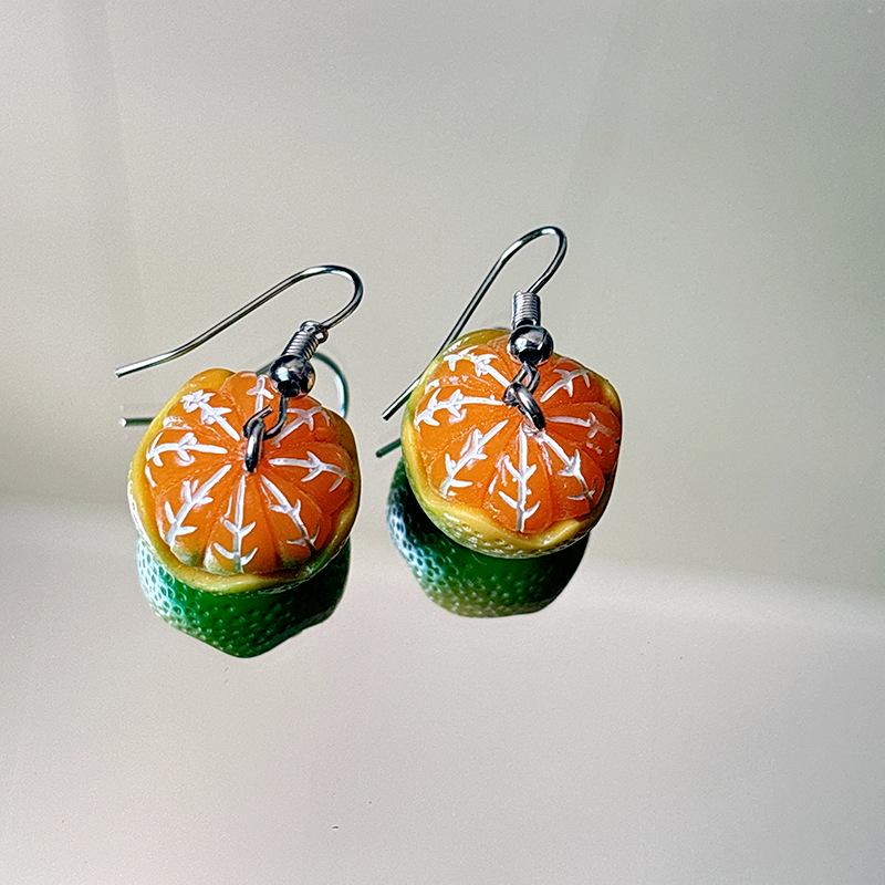 Quirky Orange Pendant Earrings - European & American Fashion Fruit Jewelry