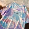 Tie-dyed Gradient Color Loose Short-sleeved T-shirt for Women's Summer New Casual Women's Base Shirt Student Large-size Top for Women