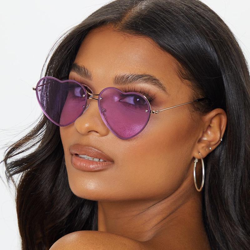 

Versatile Frameless Heart-Shaped Sunglasses for Women