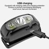 LED Sensor Headlamp New USB Rechargeable Strong Light Waving Induction Waterproof Fishing Headlamp Built-in Lithium Battery Head