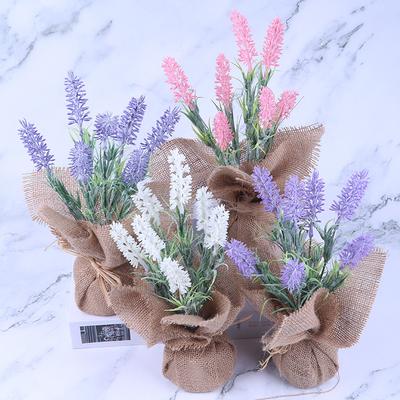 Simulated 7-Head Plastic Lavender Flowers, Plastic Home Furnishings, Office Ornaments, Plants