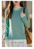Women's French Retro Stripe Knitwear: Long Sleeve Round Neck Thin Wool Autumn Shirt