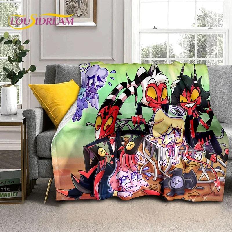 3D H-Helluva Boss Blitzo H-Hazbin Hotel Cartoon Blanket,Soft Throw Blanket for Home Bedroom Bed Sofa Picnic Office Cover Blanket