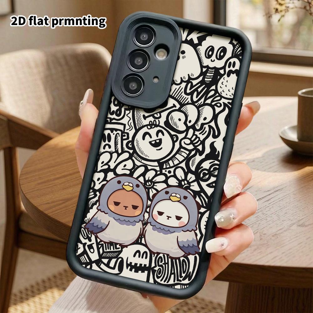 Phone Case: 2D Flat Samsung Galaxy A34 A35 M05 M06 S20 S22 S21 FE Plus 5G Protective Case, Cute Animal Cover, Christmas and Halloween Gift