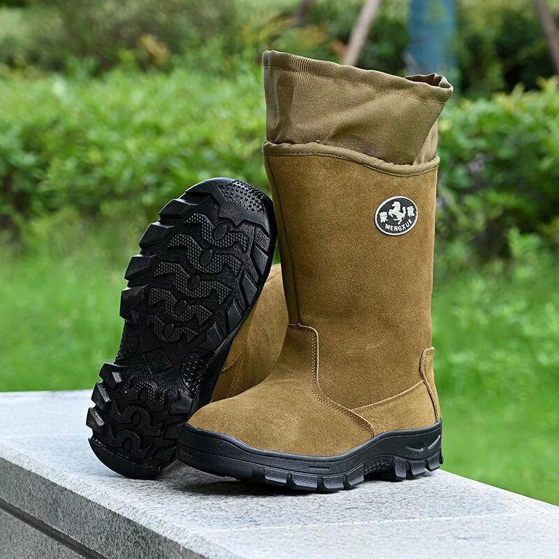 

Men s Winter Wool & Fur High-Top Snow Boots 39