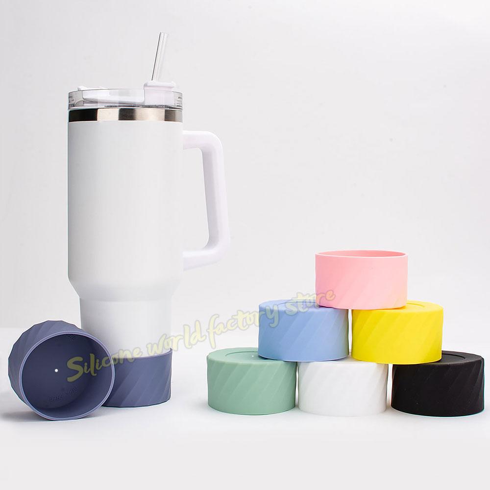 SW 40oz/30oz Silicone Cup Bottom Cover for Stanley Adventure Quencher Tumbler for IceFlow Flip Straw Water Bottle Sleeve 7.5/7CM Cup Holders 5