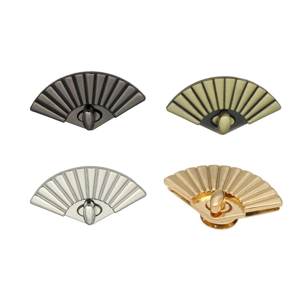 2Pcs Twist Lock Clasps,Twist Lock Clasp Metal Handbag Locks,Fan Shaped,Purse Closure for Wallets DIY Craft Handbags Bag