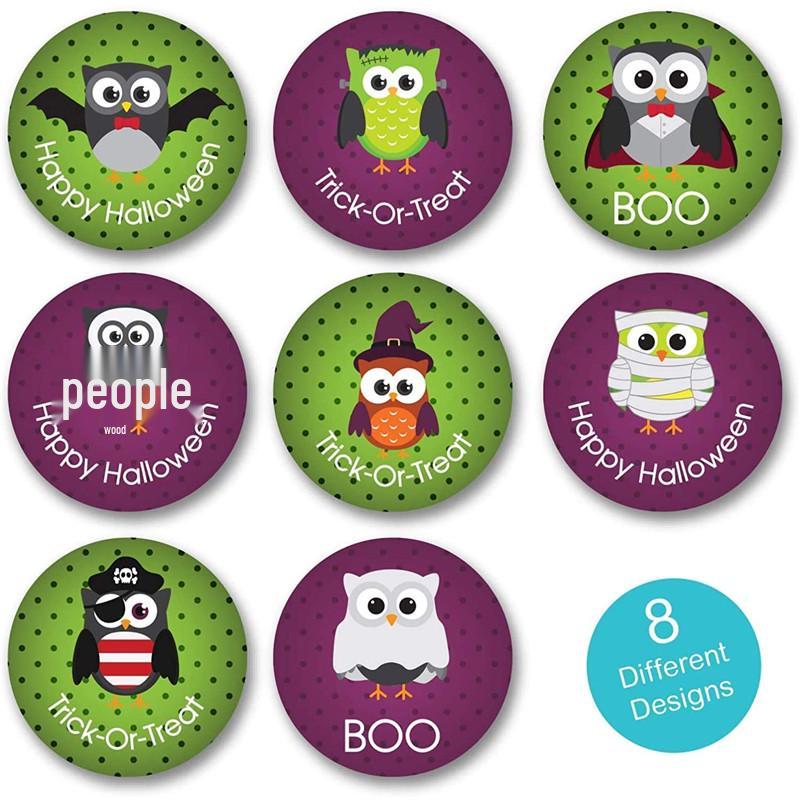 500 Halloween Cartoon Self-Adhesive Stickers: Funny Decoration Labels for Kids' Holiday Activities