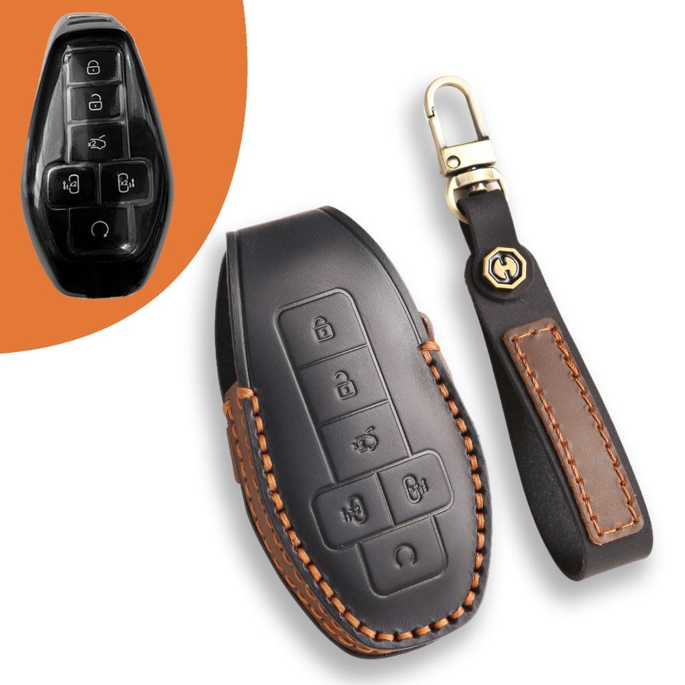Premium Leather Key Case for Denza Z9GT N9 D9 Full Protection Car Key Cover Minimalist Design