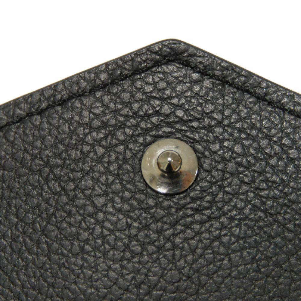 Used 12564 Portefeiulle Lock Mini M63921 7942 Current LV Signature Grain Calfskin Black LV Logo Noir Unisex from Japan