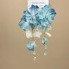 Exaggerated Blue Flower Tassel Earrings for Women Imitation Pearl Crystal Pendant Earrings Hawaii Vacation Jewelry Accessories