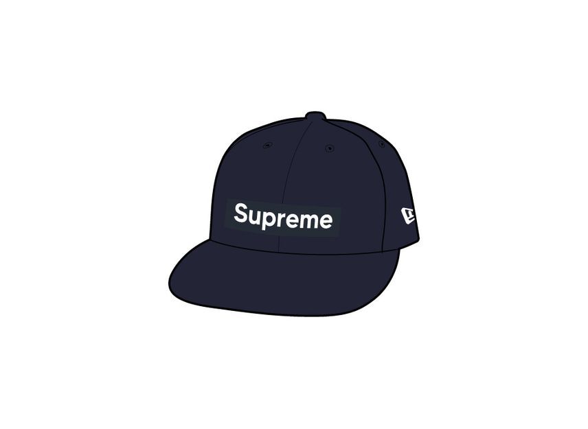 Supreme Brushed Wool Box Logo New Era Navy 7 1/8