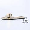 2025 Summer New Women's Open Toe Slippers Outdoor Mixed Color Square Toe Buckle Flat with Sandals Plus Size Daily Beach Slippers