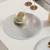 Waterproof, oil-proof and anti-scalding round PVC crocodile pattern leather placemat tableware hotel modern simple style