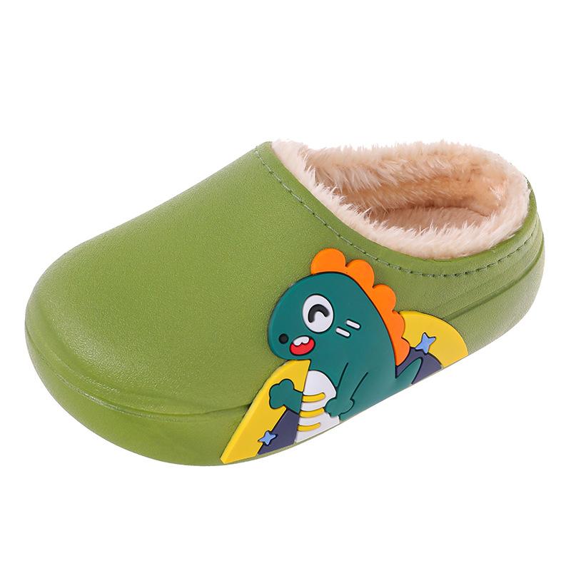 Children's Winter Slippers for Boys and Girls, Cute and Warm Cotton Shoes, Waterproof and Non-Slip Home Furry Children's Cotton Slippers