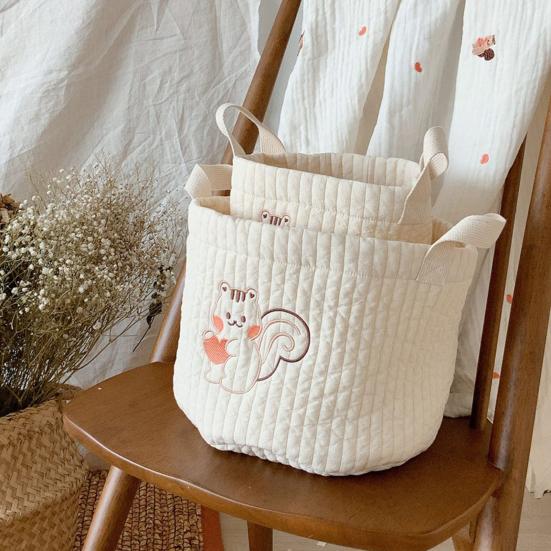 Storage Basket Soft Texture Wide Application Cotton Assorted Cartoon Organizer Box Household Supplies