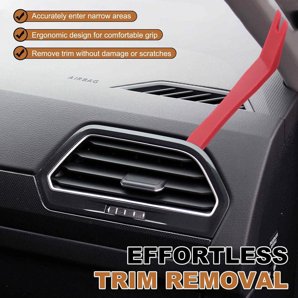 HARFINGTON 5pcs Car Trim Removal Tool Kit No Scratch Plastic Auto Clip Fastener Remover Pry Tool Set for Car Door Window Interior Panel Dashboard,