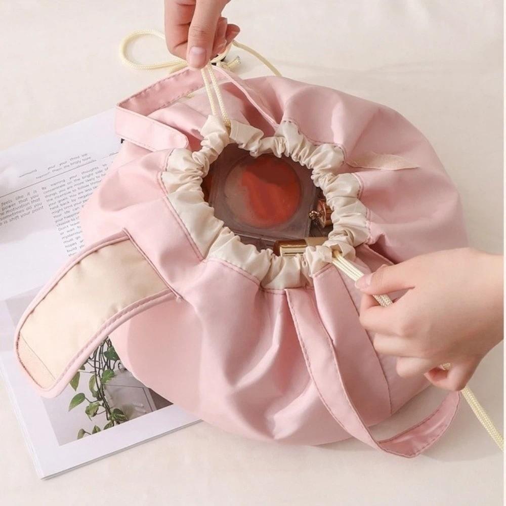 Drawstring Makeup Bag Large Capacity Storage Bag Lazy Style Travel Toiletry Bag  Gift