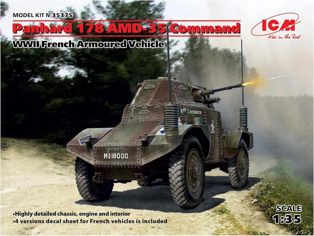 ICM 1/35 Französischer Panhard AMD-35 (178) Gepanzerter Kommandowagen 35375 Plastikmodell