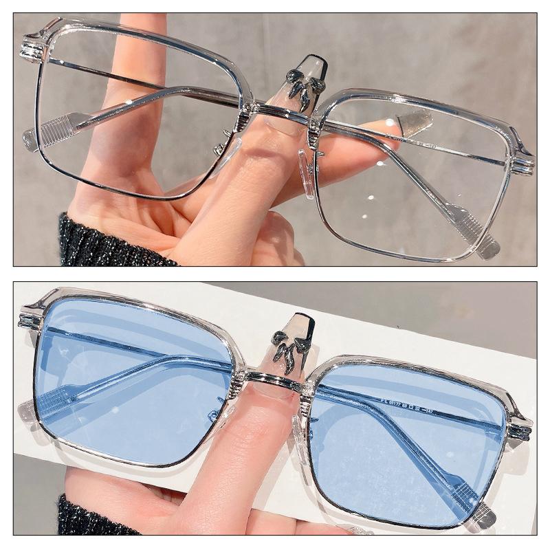 Vintage Square Sunglasses Women Men Anti Blue Light Rectangle Sun Glasses Female Eyewear Pochromic for Male Female Eyeglasses