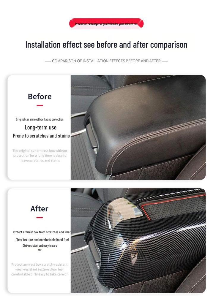Carbon Fiber Armrest Cover for 16-21 Dodge Challenger/Charger