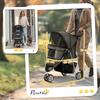 Dog Stroller Dog Buggy, Foldable, for Dogs & Cats up to 10 kg, 75 x 45 x 97 cm, Dark Gray