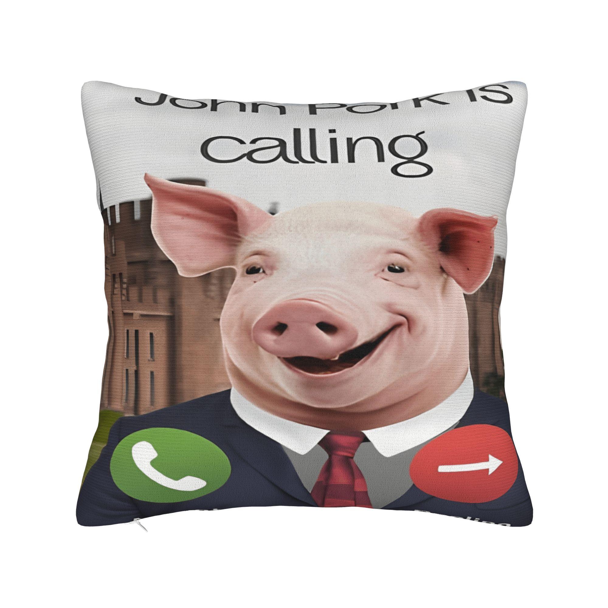 

Наволочка John Pork Is Calling Смішна Відповідь на Дзвінок Телефон Зручна Подушка для Дивана Автомобиля Домашній Декор Новинка Наволочки 50cm x 50cm