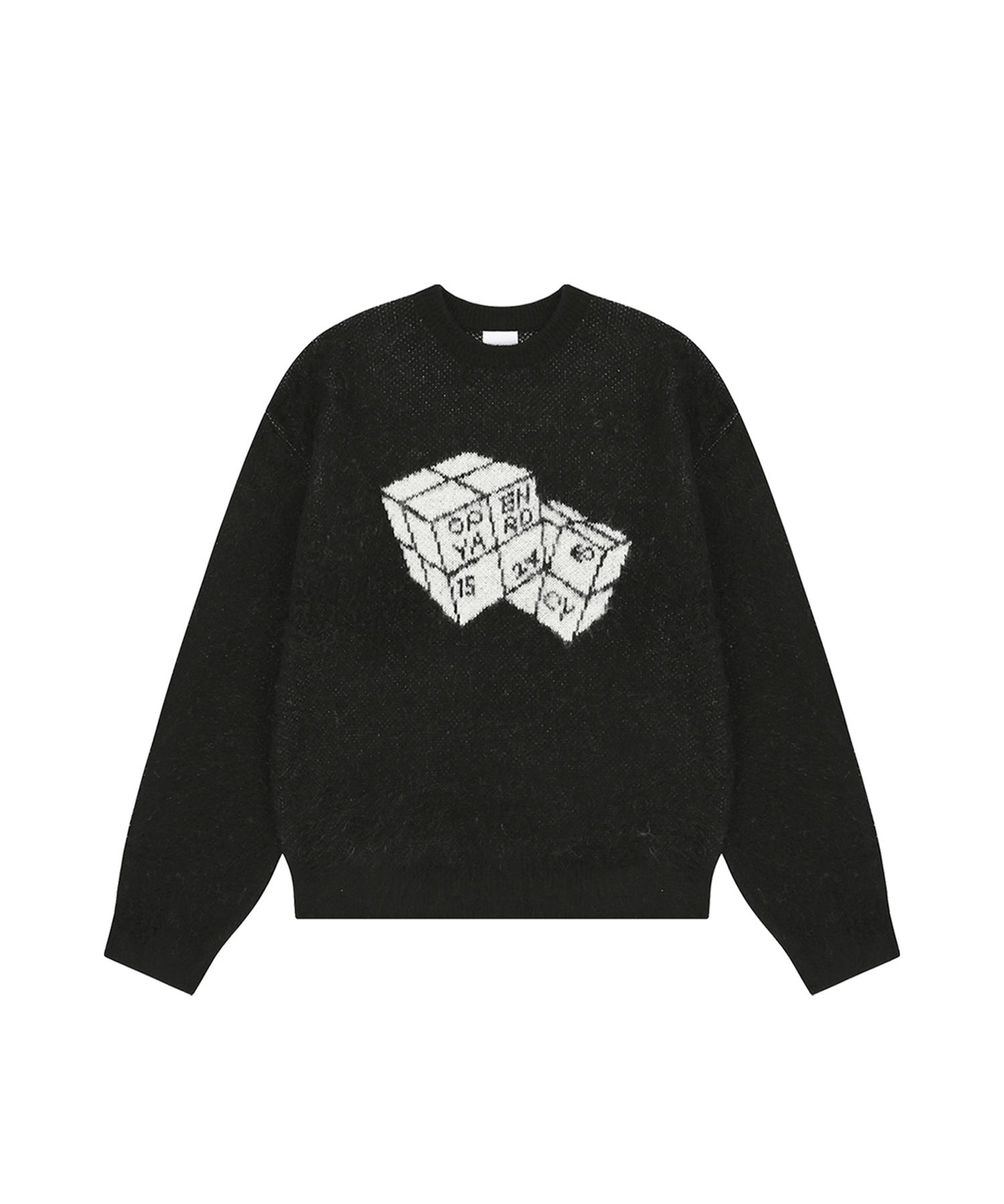 Oy Hairy Dual Cube Knit - Black 1