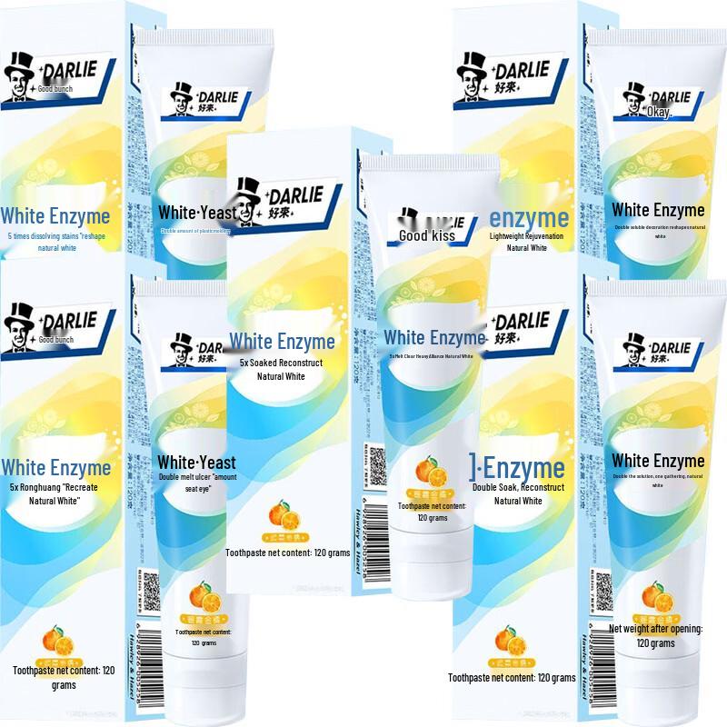 Hawley & Hazel White Enzyme Toothpaste Sunset Kumquat Flavor 5-Pack with Vinda Tissues