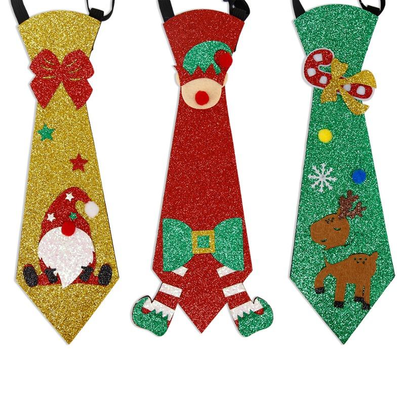 Christmas Tie New Felt Christmas Decoration Snowman Elk Christmas Tree Tie Party Decoration Children's Holiday Gift Decoration