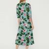 Women's Loose Casual And Fashionable Round Neck Seven Quarter Sleeved Printed Mid Length Dress