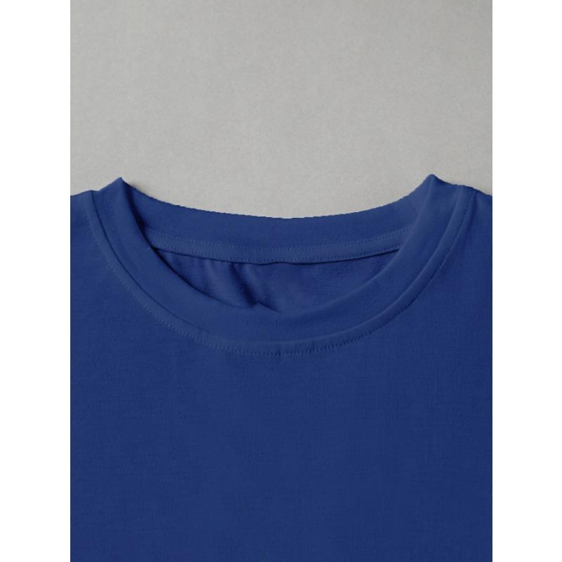 YYFS Dámská móda Ležérní Léto Jaro Jednobarevné halenky a košile s krátkým rukávem a výstřihem do O