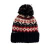Winter new jacquard contrasting wool hat women's thickened warm windproof hat pullover hat cute hairball knitted hat