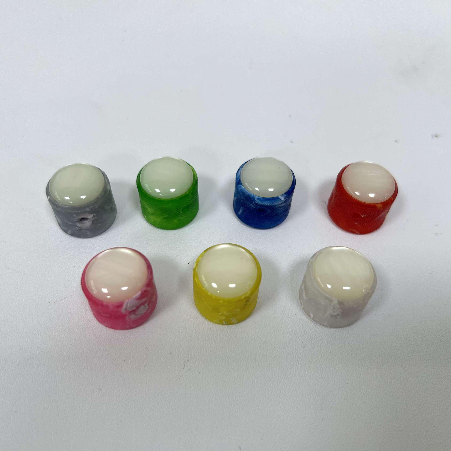 Electric Guitar/Bass Volume Knob with Inlaid Hole & Switch Cap White Pearl with Hole Knob (Single with Wrench)