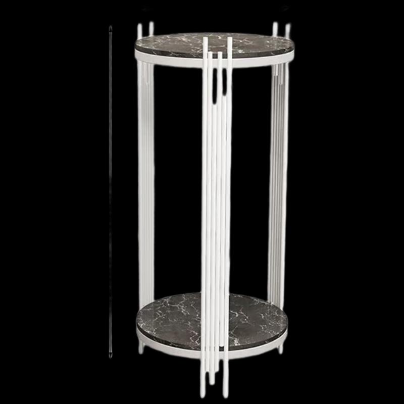 Floor-Standing Flower Stand with Marble Top