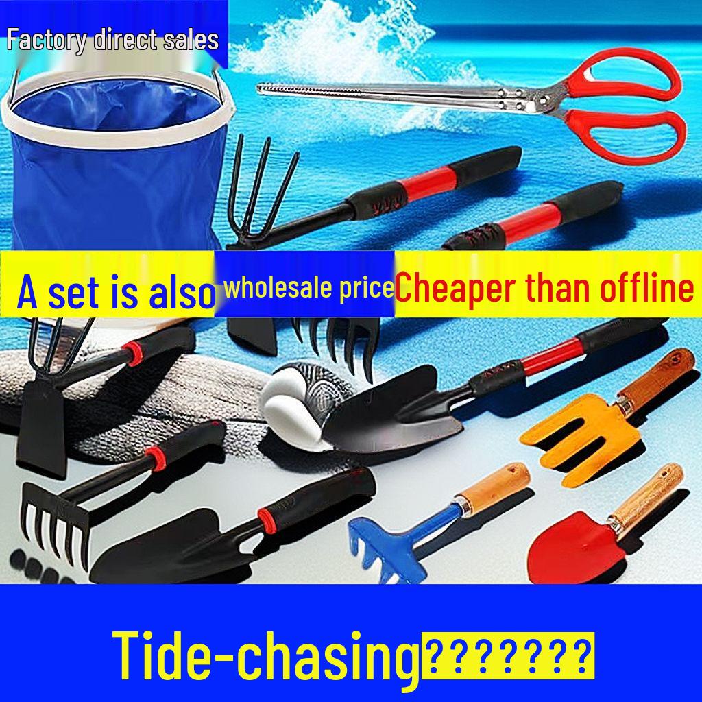 Tide-Chasing Beach Tool Set: Kids' Clam Diggers & Crab Catching Gear