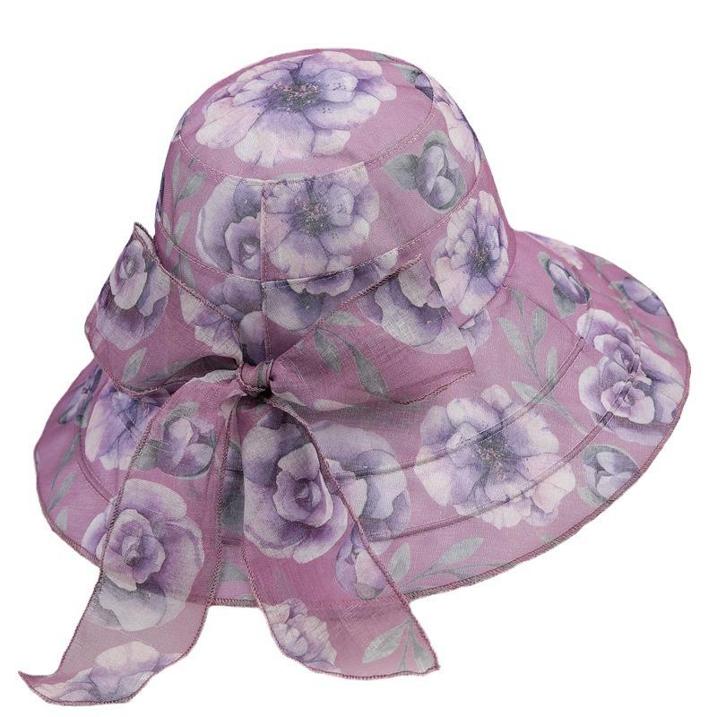 Summer Hat Female Middle-Aged Mother Sun Protection Hat Big Brim Sun Hat Thin Breathable Sun Basin Hat Summer Elderly Cool Hat